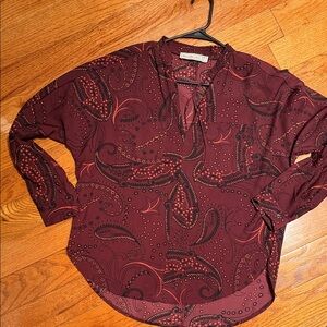 Abercrombie & Fitch Paisley Blouse - Deep Red